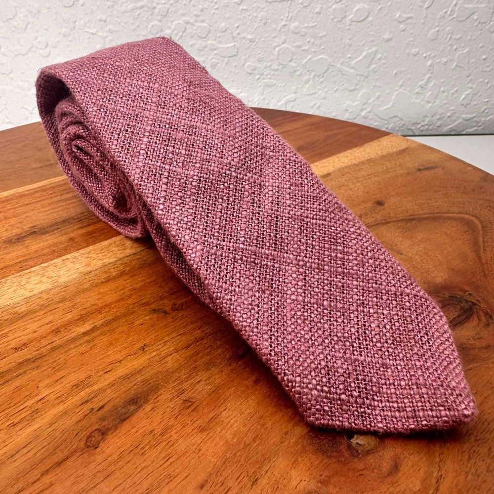 John Henry Mens Mauve Pink Woven Slub Textured Classic Necktie 3 Inch